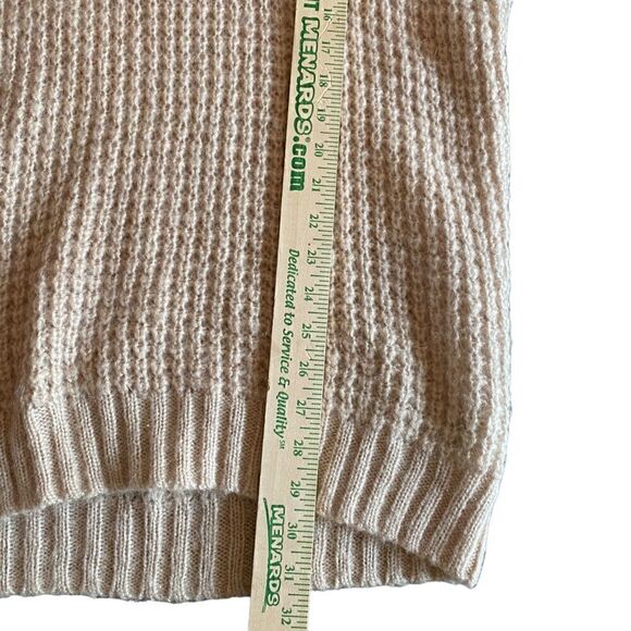 H&M small mohair wool blend high low knit sweater long sleeve cowl neck pink - Picture 8 of 8